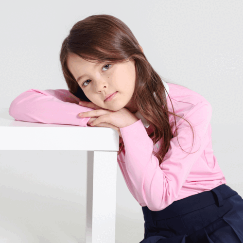 Kids&amp;Junior 긴팔 배색카라 티셔츠 (핑크)