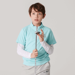 [재고소량]Kids /Junior golf 반팔 하프넥 집업(민트)
