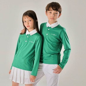 Kids / Junior golf 긴팔 그린 컬러 카라 티셔츠 ( 봄, 가을 )